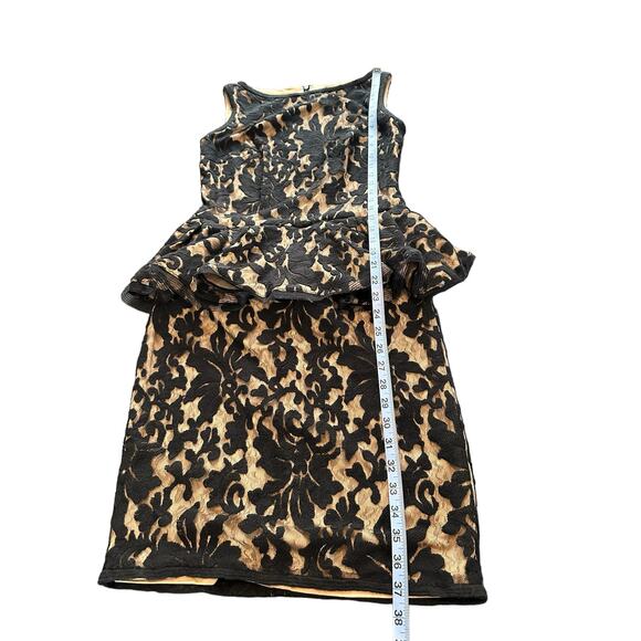 Tadashi Shoji Black Nude Lace‎ Cocktail Hour Evening Peplum Mini Dress Size 8 - Picture 12 of 12
